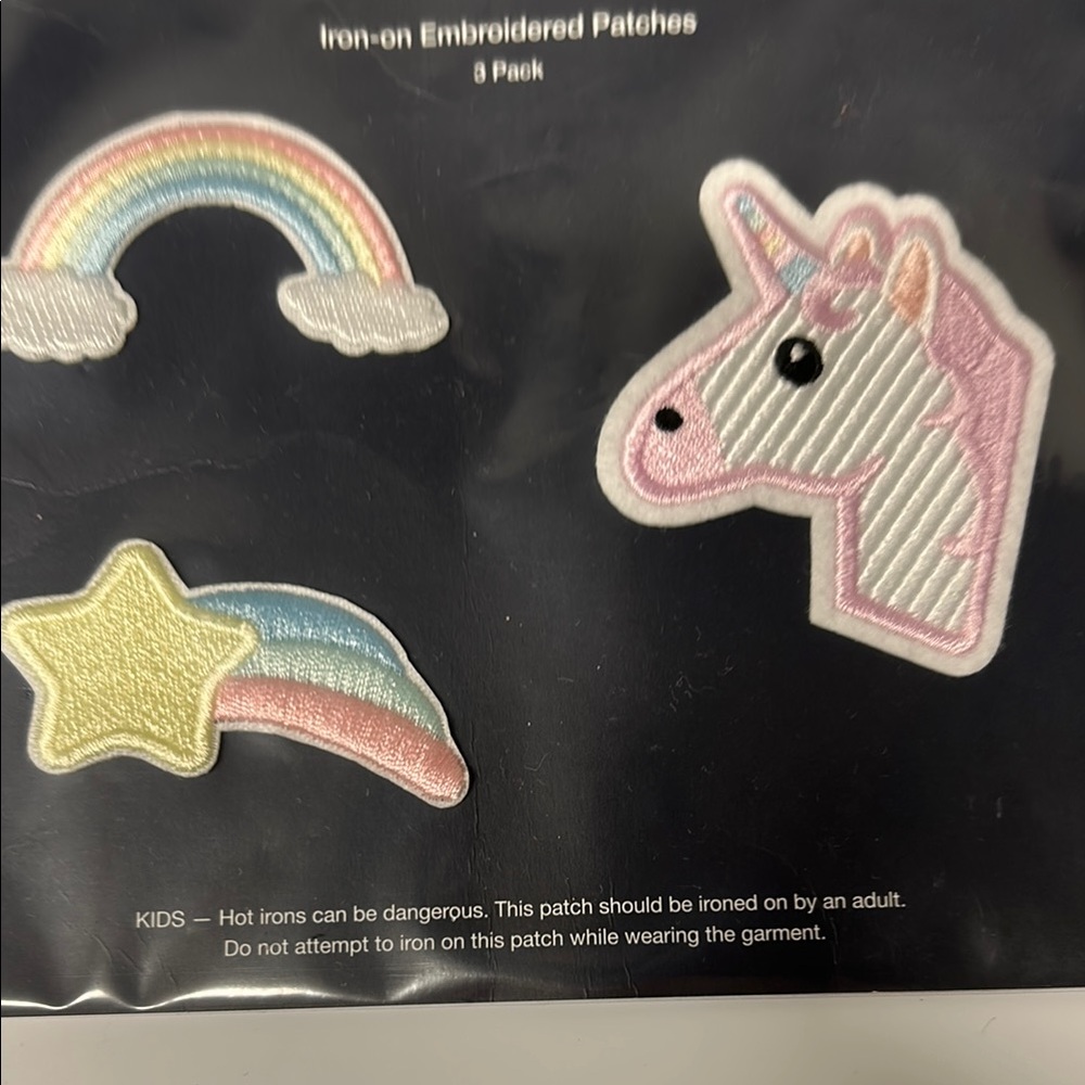 Unicorn and Rainbow Iron-On Embroidered Patches‎